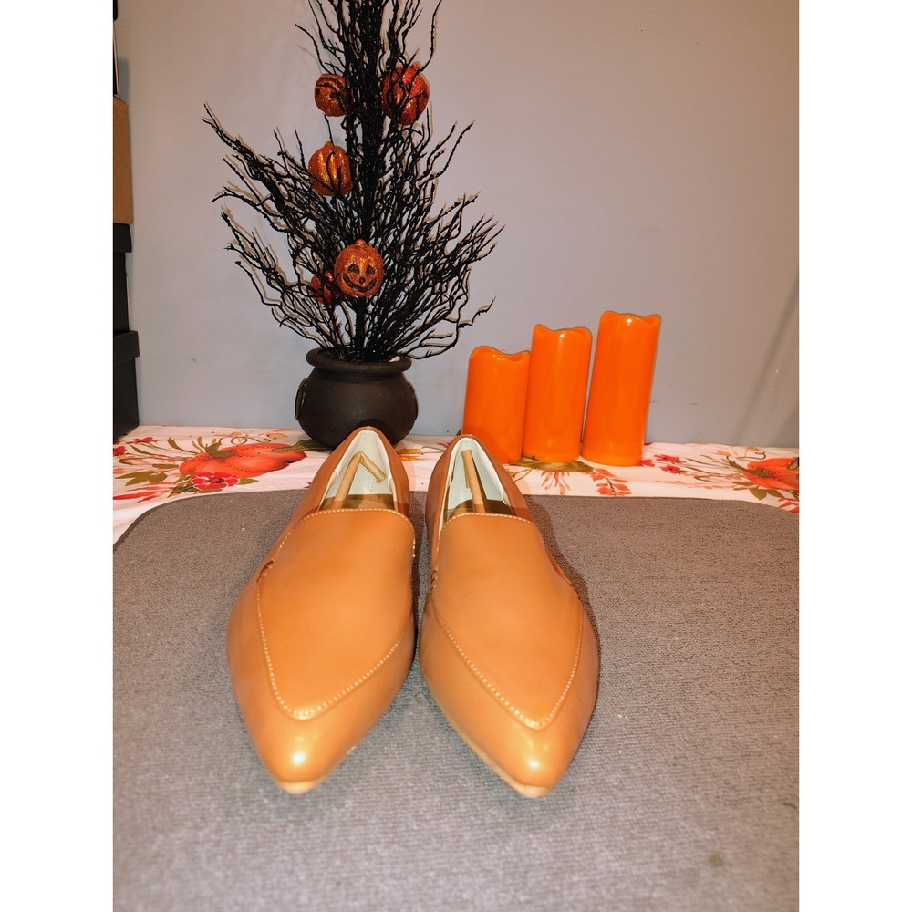 Musshoe Women Pointed Toe Loafers Coffee Brown Faux Leather Flats Size 11
